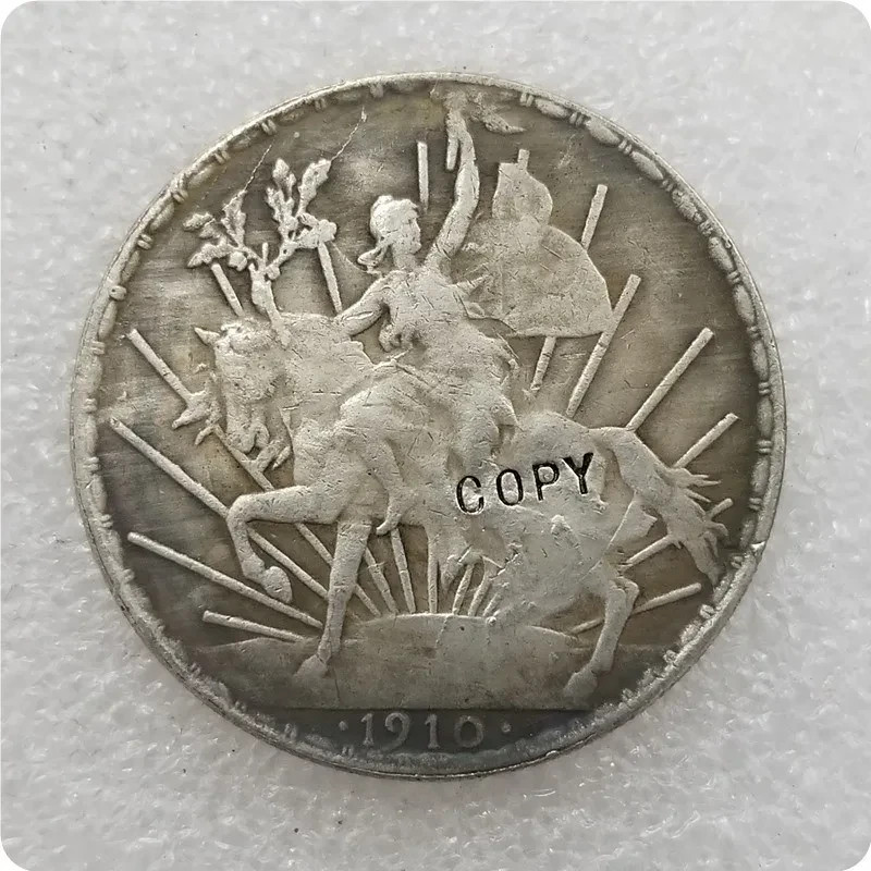 _1910 Mexico One Peso Coin Contemporary Copy_