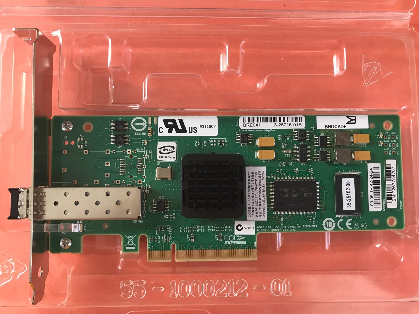 5x Brocade 410 BRE041 L3-25016 Single Fibre Channel Host Bus Adapter (lot of 5 )