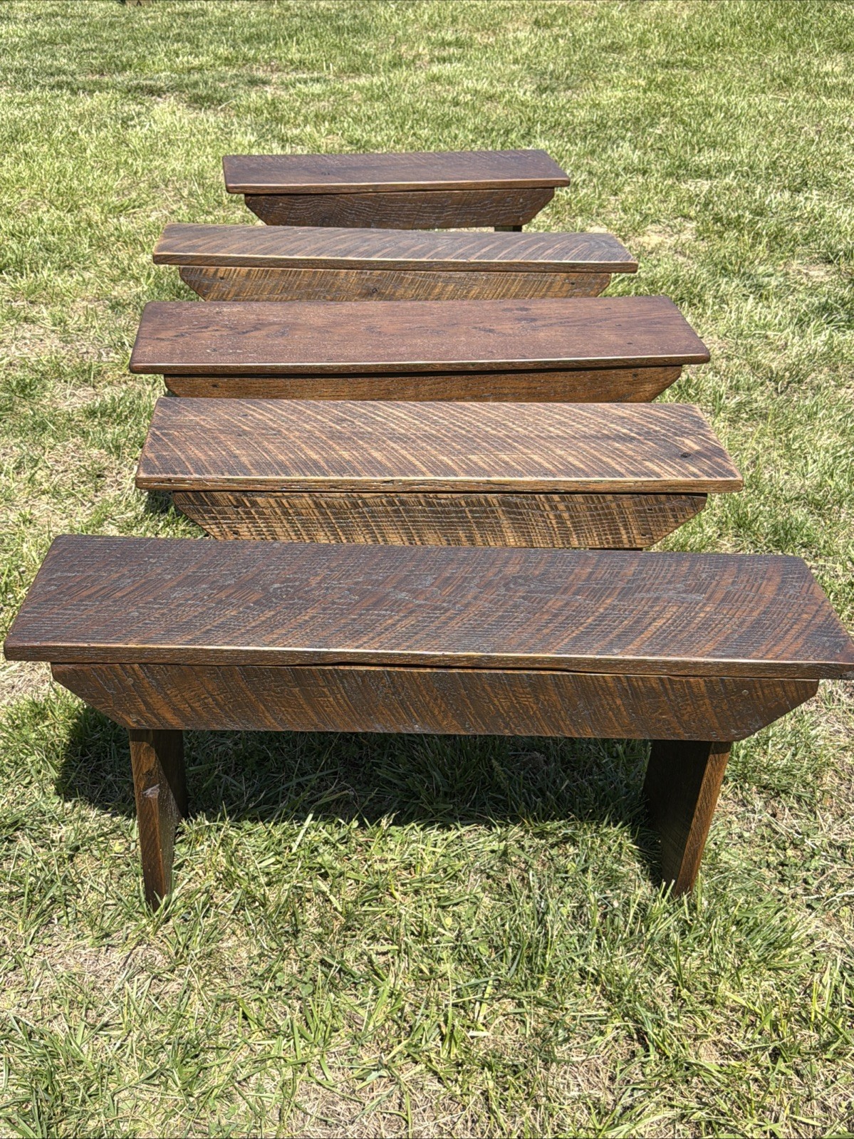 Primitive 36 - 42” Antique OAK Barn Wood Seat Bench English Country Tudur Gothic