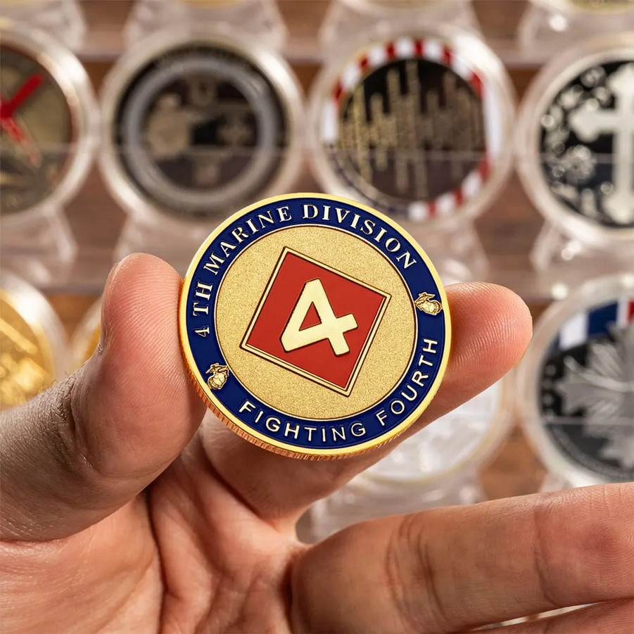 Marines 4th Division Challenge Coin Collectable Commemorative Armed Forces 1-pc