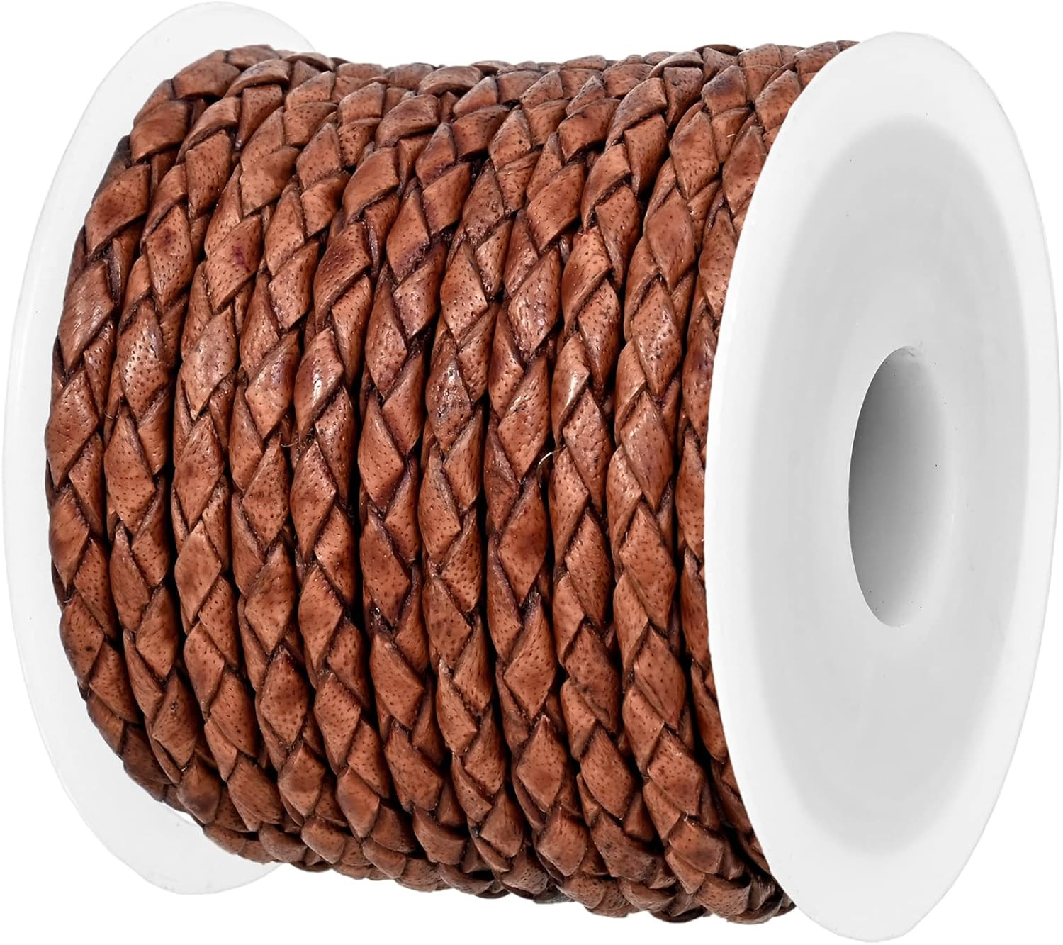 GENIQUE Real/Genuine round Braided Leather Cord String Rope Folded, Leather Rope