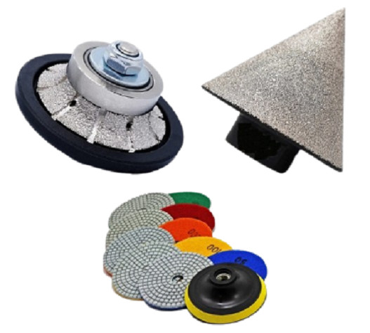 Countertop Installer Diamond Tool Kit B10 3/8" Router Bit Chamfer Polishing Pads
