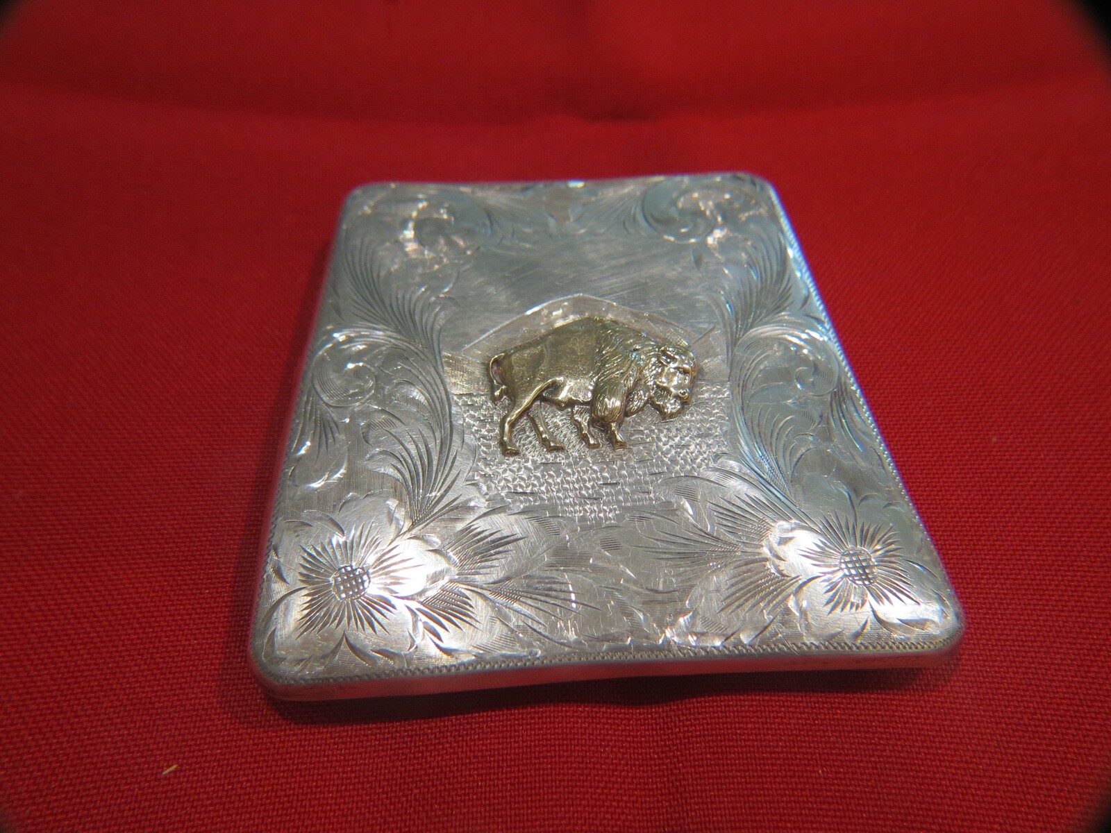 Sterling Silver & 14K Gold Western Saddle Horse Tack Buffalo Design