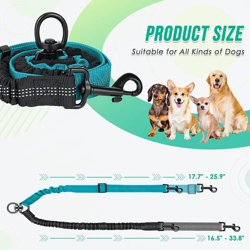 Adjustable Reflective Double Dog Leash Coupler | No-Tangle Dual Dog Splitter
