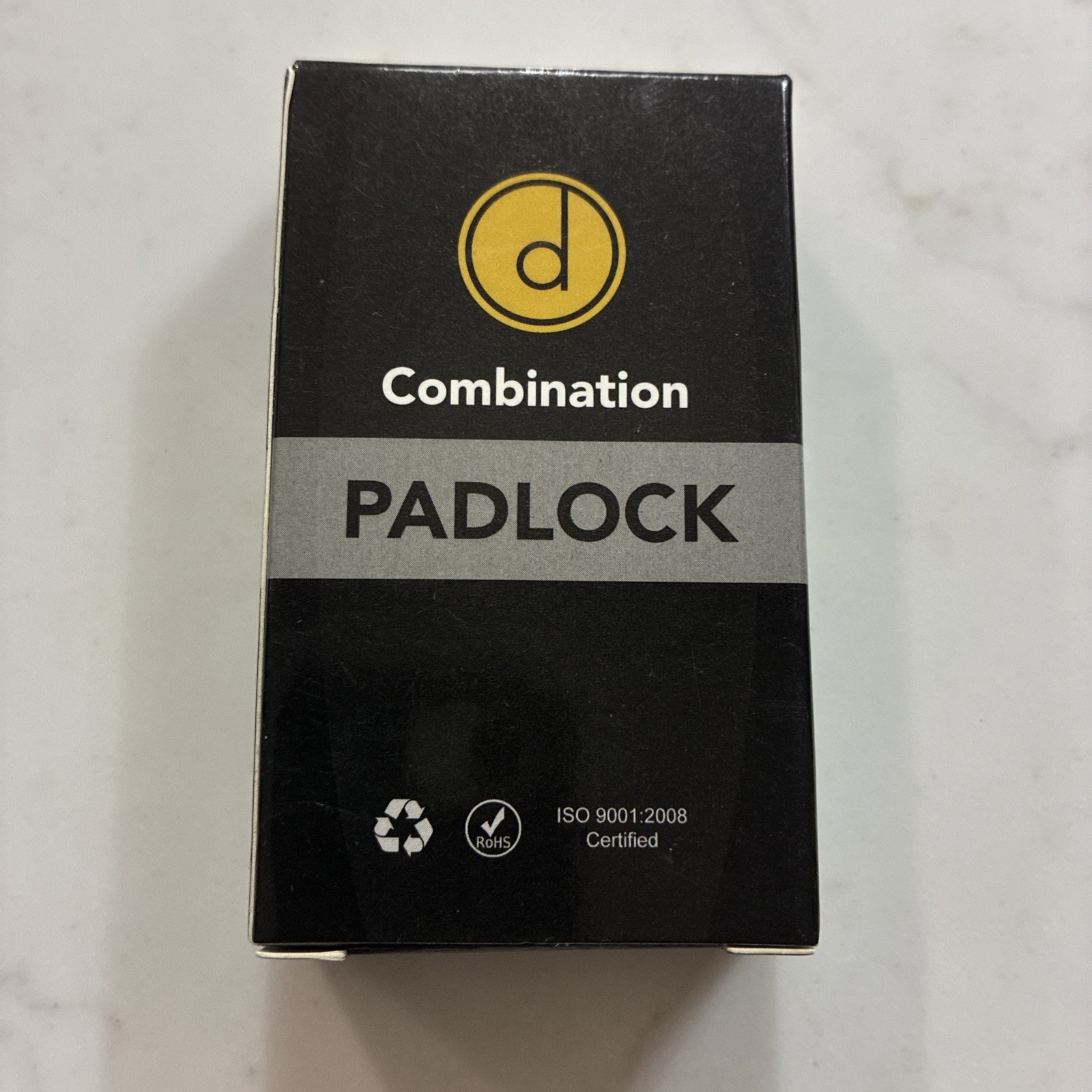 Padlock 4 Digit Combination Lock, Resettable, Black NEW