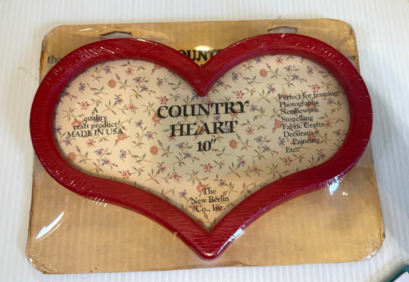 Vintage New Berlin Co. Country Heart 10" Red Plastic Frame – NIP – Made in USA