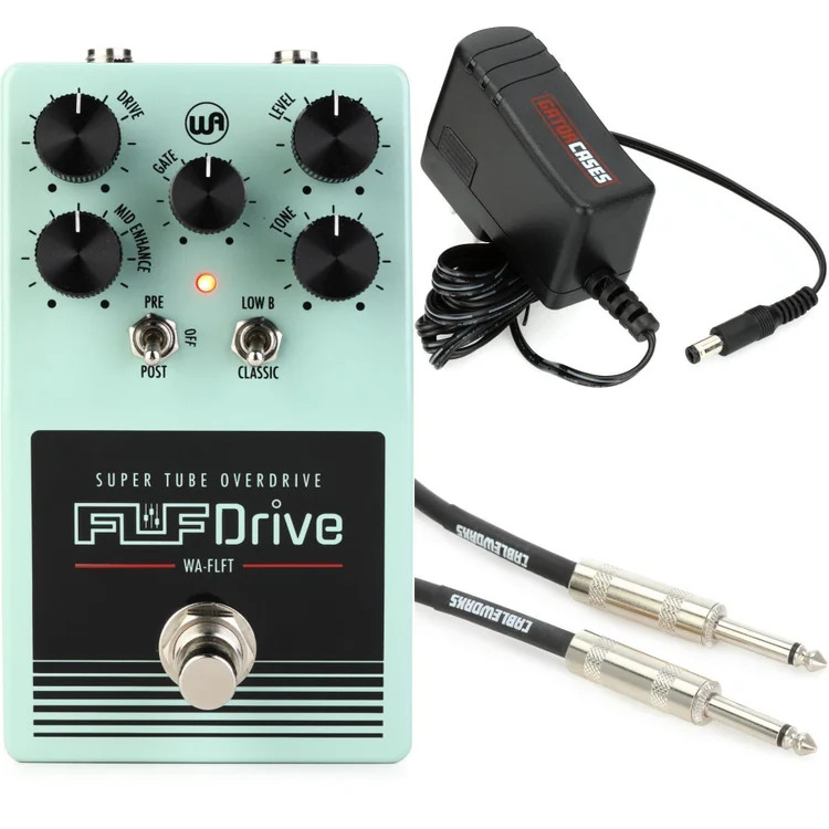 Warm Audio Fluff Drive Overdrive Pedal with Power Supply and Cable - Teal,