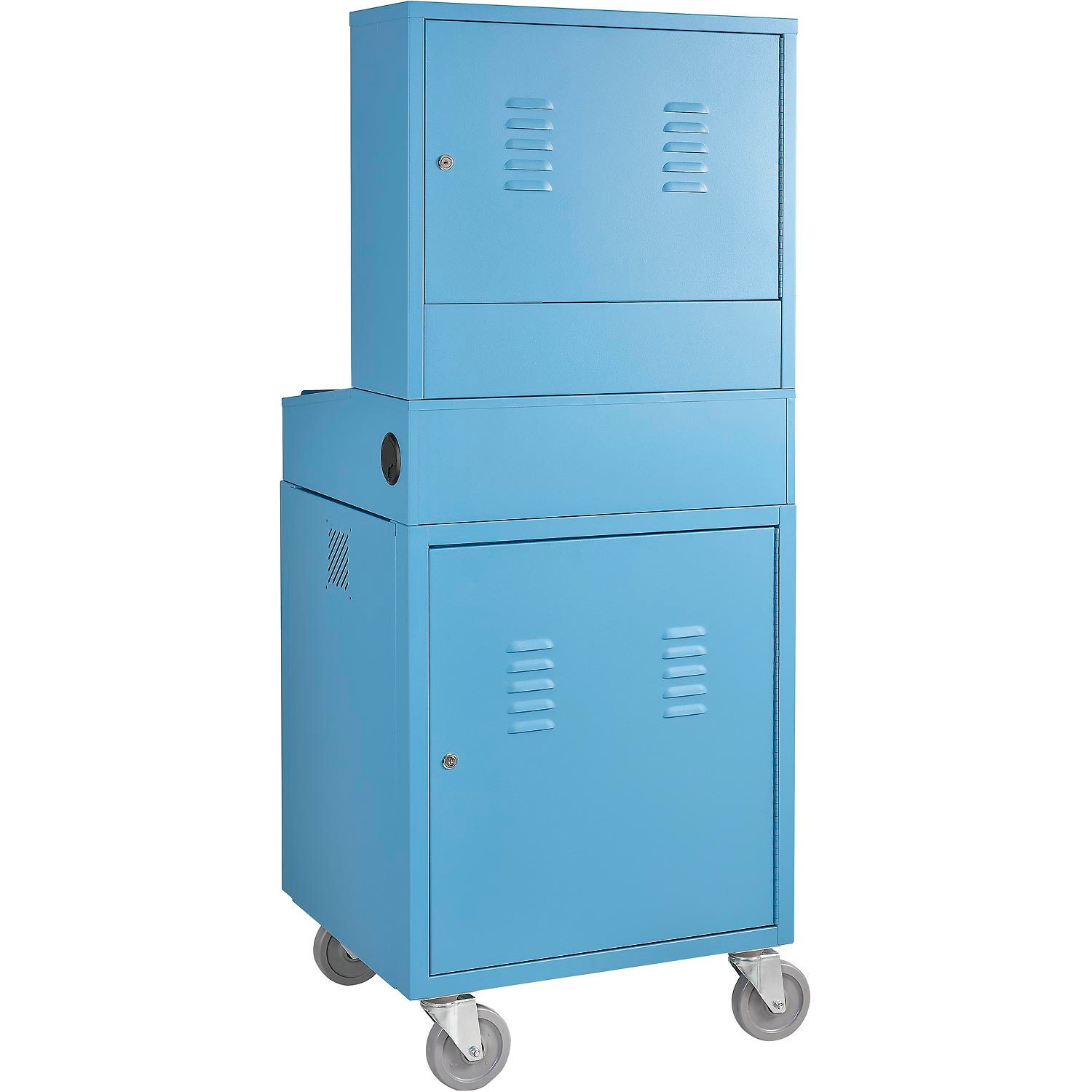Mobile Security LCD Computer Cabinet Enclosure Blue 24-1/2"W x 22-1/2"D x