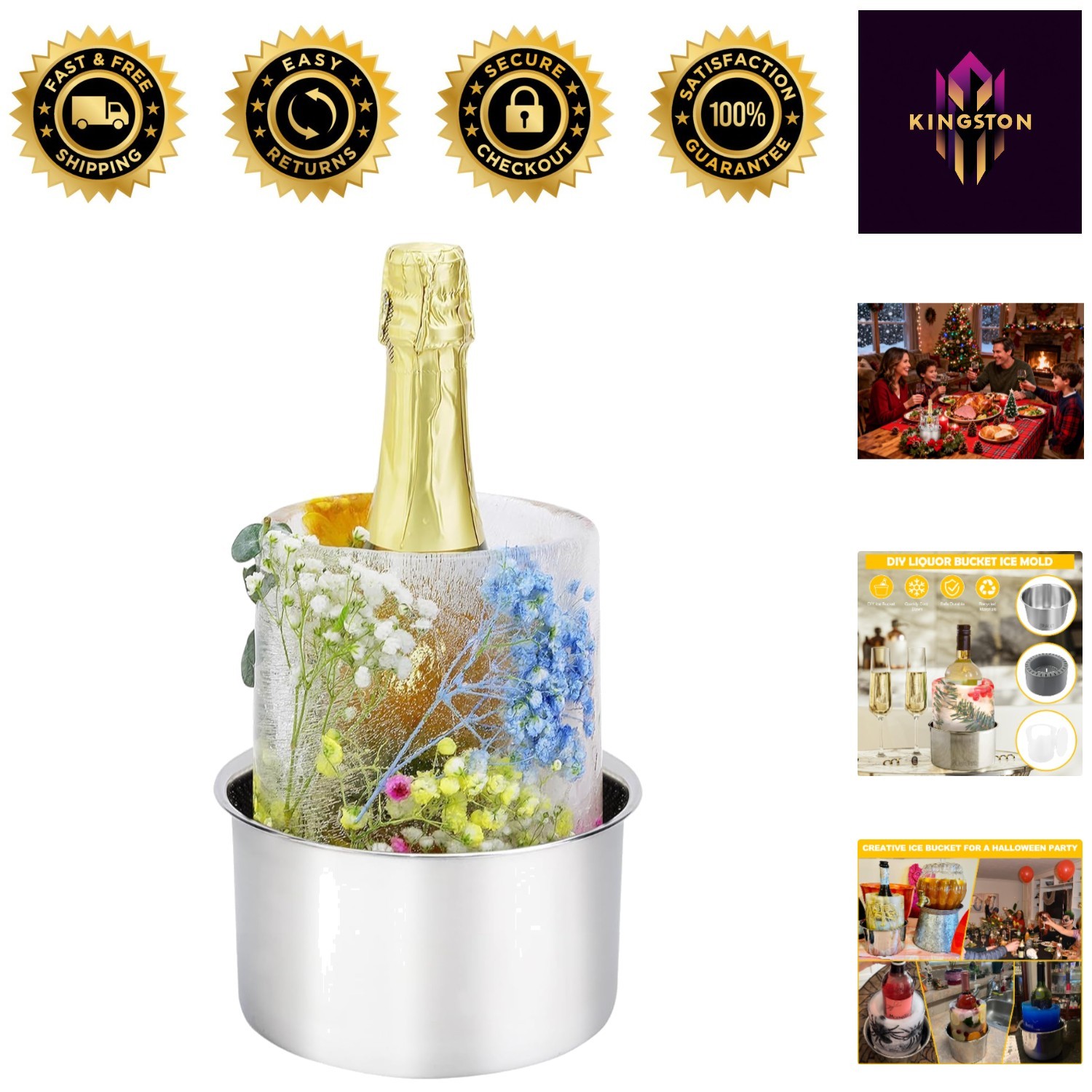Versatile Ice Bucket Mold for Wine & Cocktails – Great for Weddings and Parties