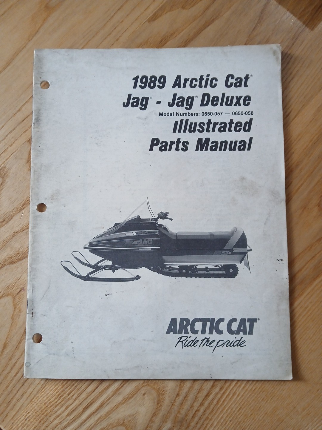 1989 Arctic Cat Jag Jag Deluxe Illustrated Parts Manual Model 0650-057 0650-058