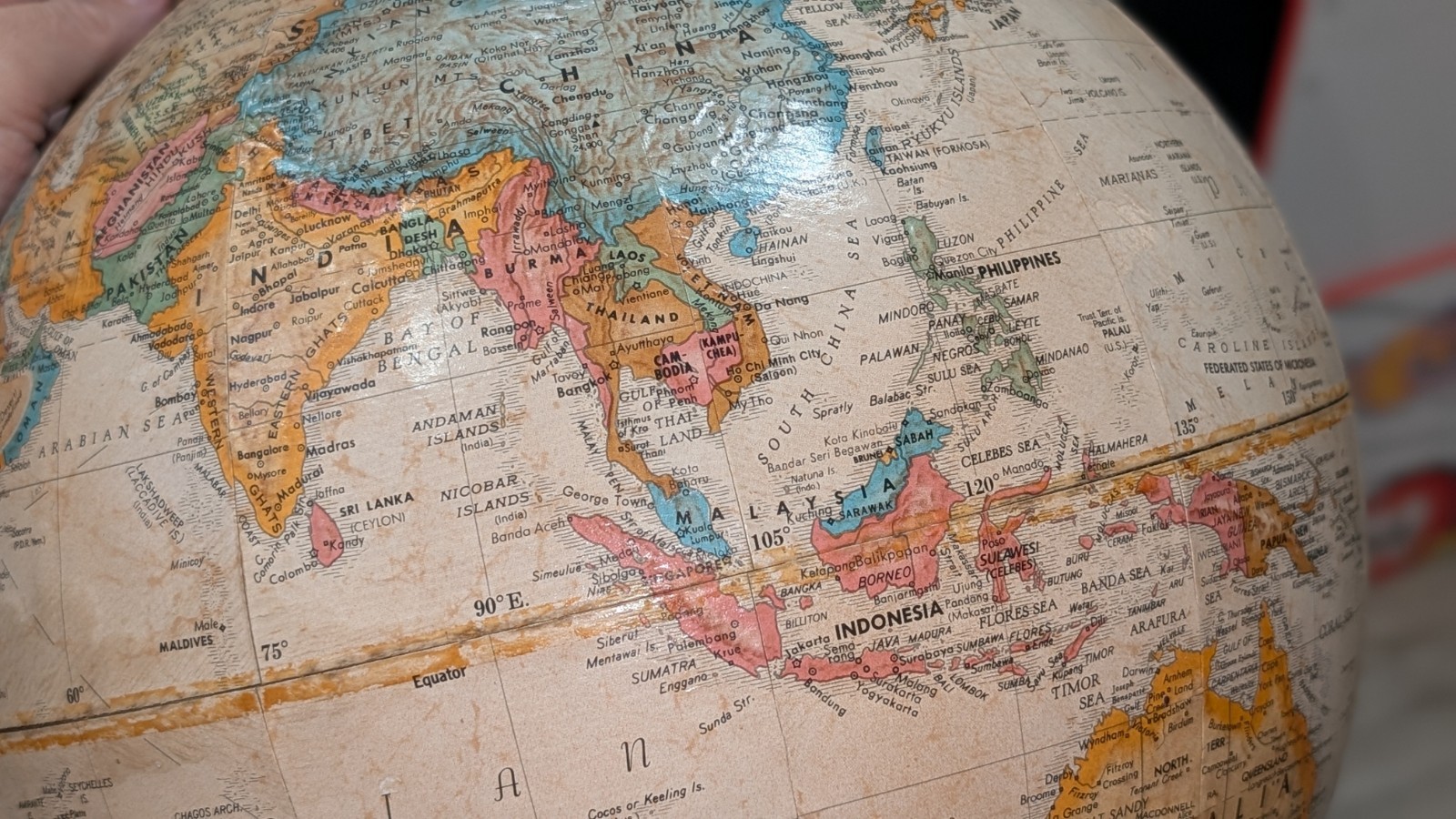 Vintage Replogle 12” World Classic Series Globe Raised Relief Mid-century Map