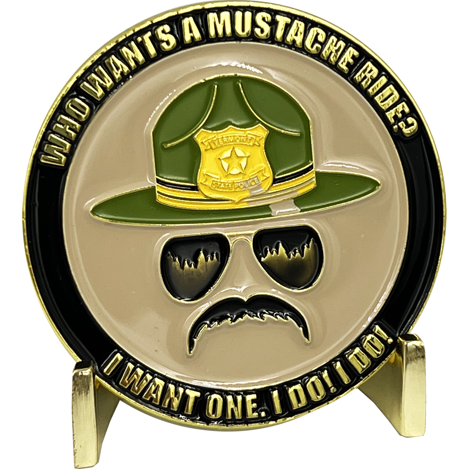 EL12-004 Super Troopers Mustache Rides Challenge Coin Police State Trooper you g