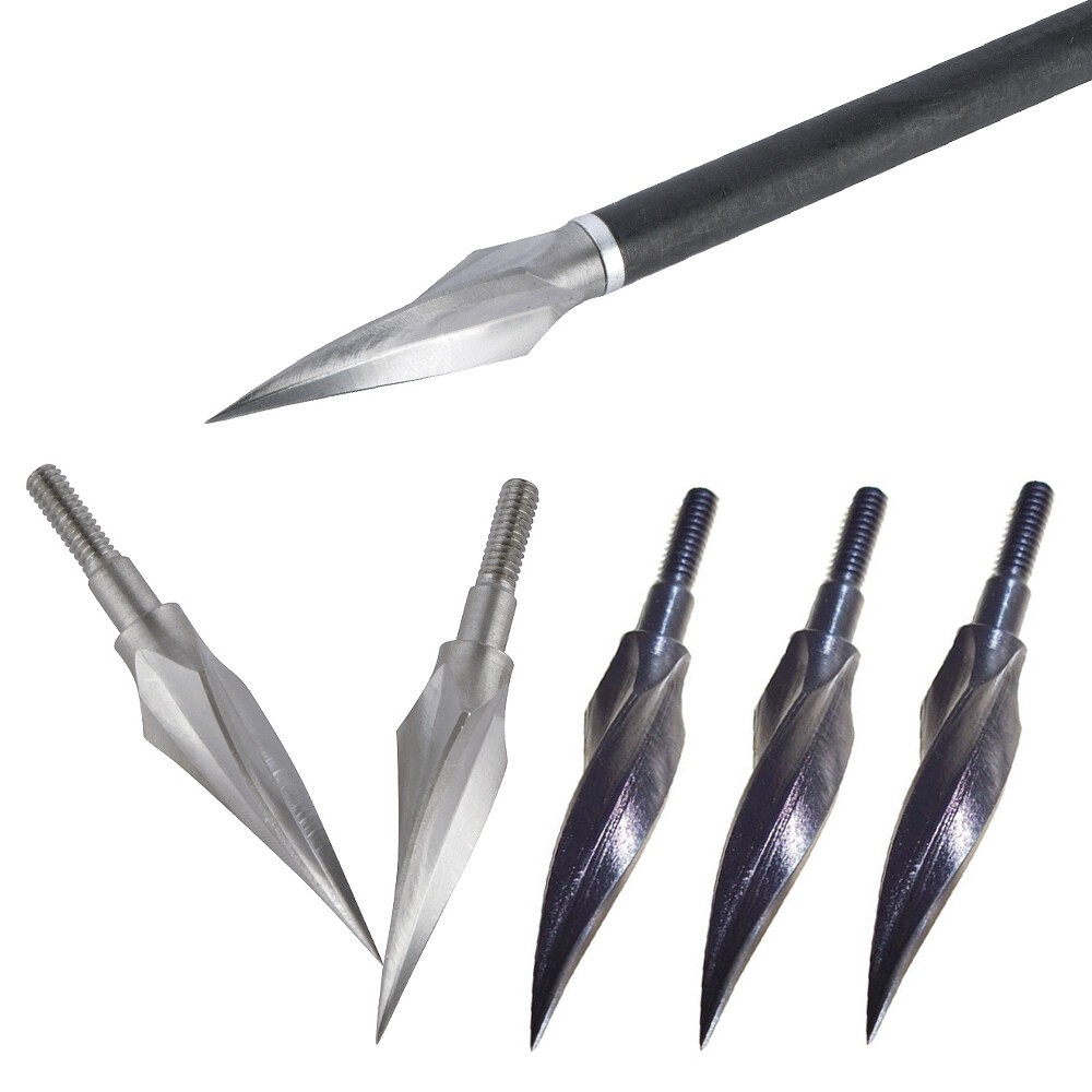 150 Grain Hunting Arrowheads Archery Broadheads Tips Screw Arrow Points Steel