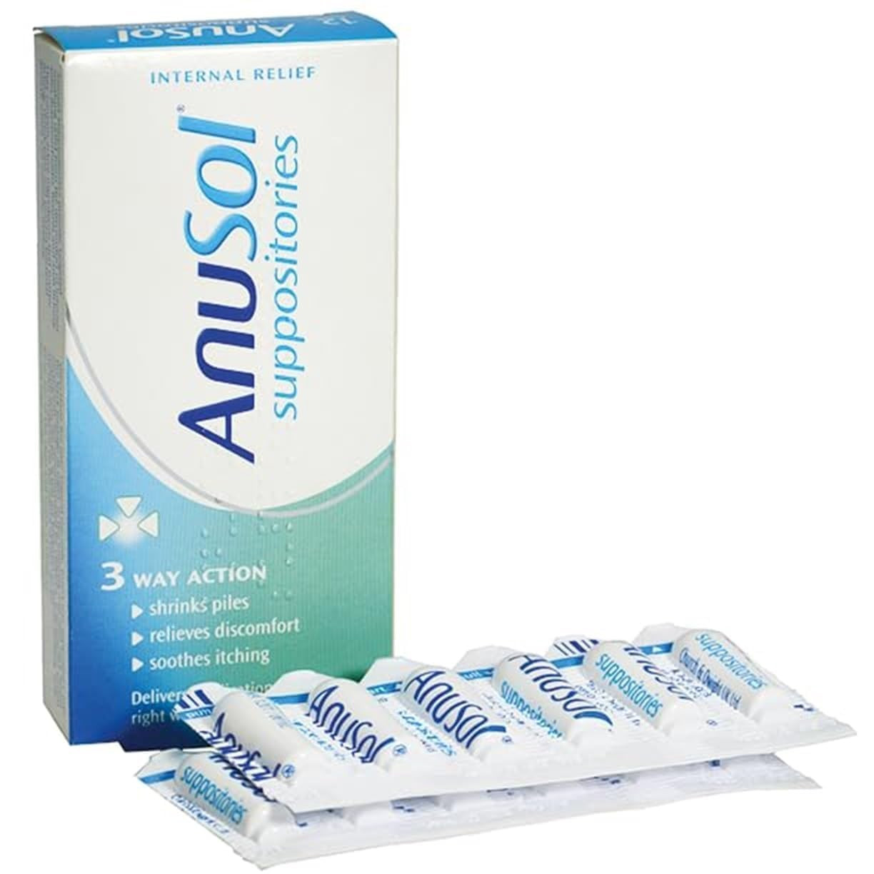 ANUSOL Suppositories Internal Relief 3 Way Action 12ct