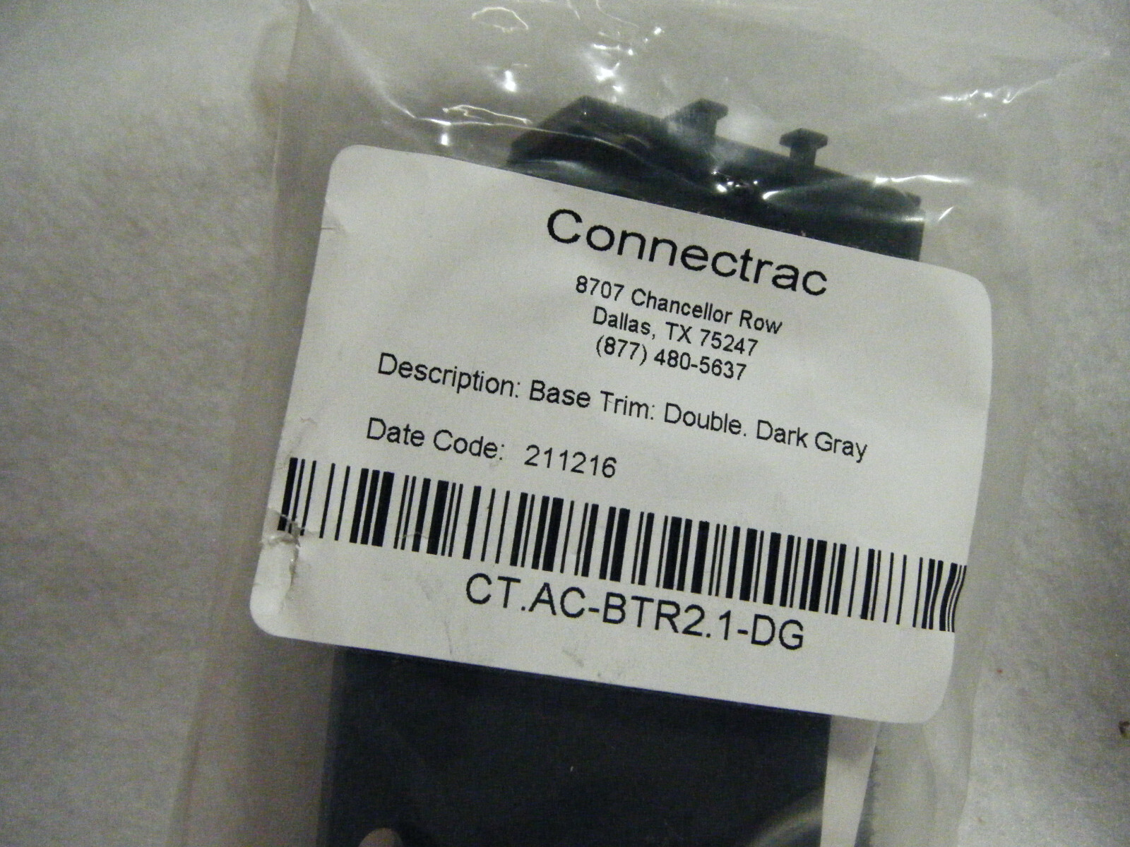 Connectrac CT.AC-BTR2.1-DG DOUBLE BASE TRIM for under flooring power & data