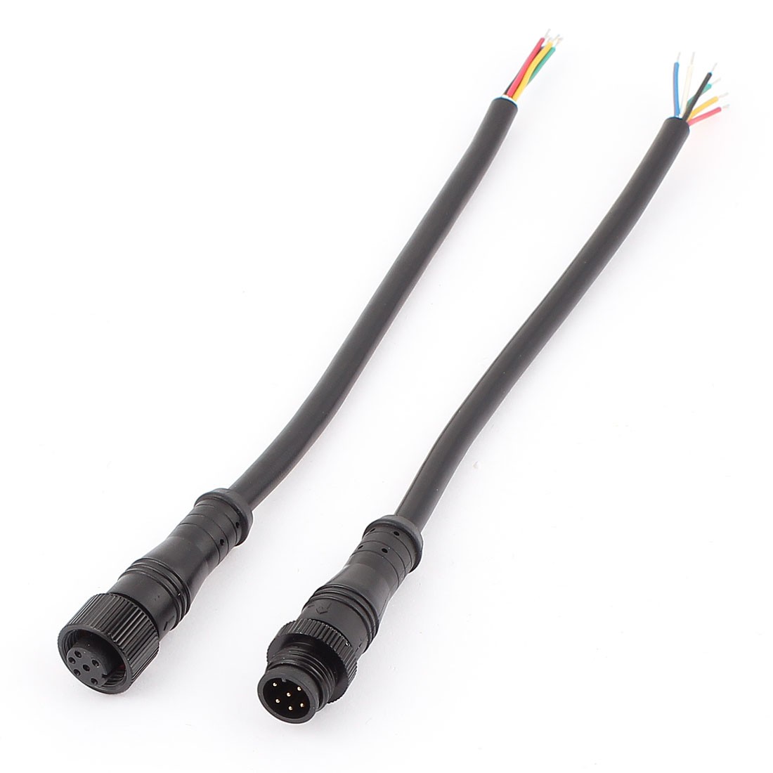 Pair 6 Pin Male Female Waterproof Connector Cable for LED Light Strips