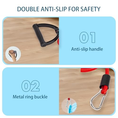 Replacement Elastic Ropes for Waist Twister Machine, Pilates Two red pieces