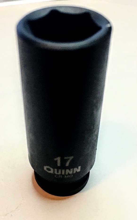 Quinn 17 mm x 3/8"  Dr Standard Deep Impact Socket 6 Point Free USA Shipping