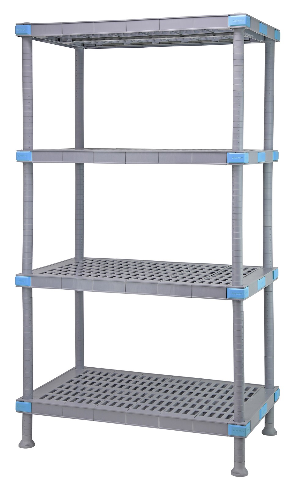 Quantum QP184274VS-4 NSF Millenia Gray Polymer 4 Shelf Vented Shelving Unit -...