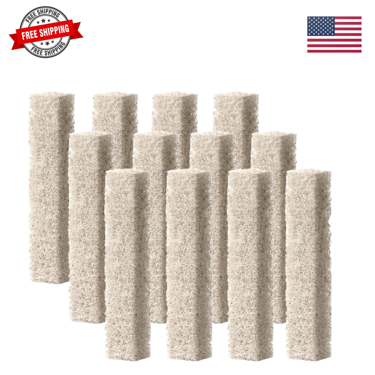 12-Pack Replacement Ammonia Reducer Pads Compatible with Aqueon QuietFlow 10 ...
