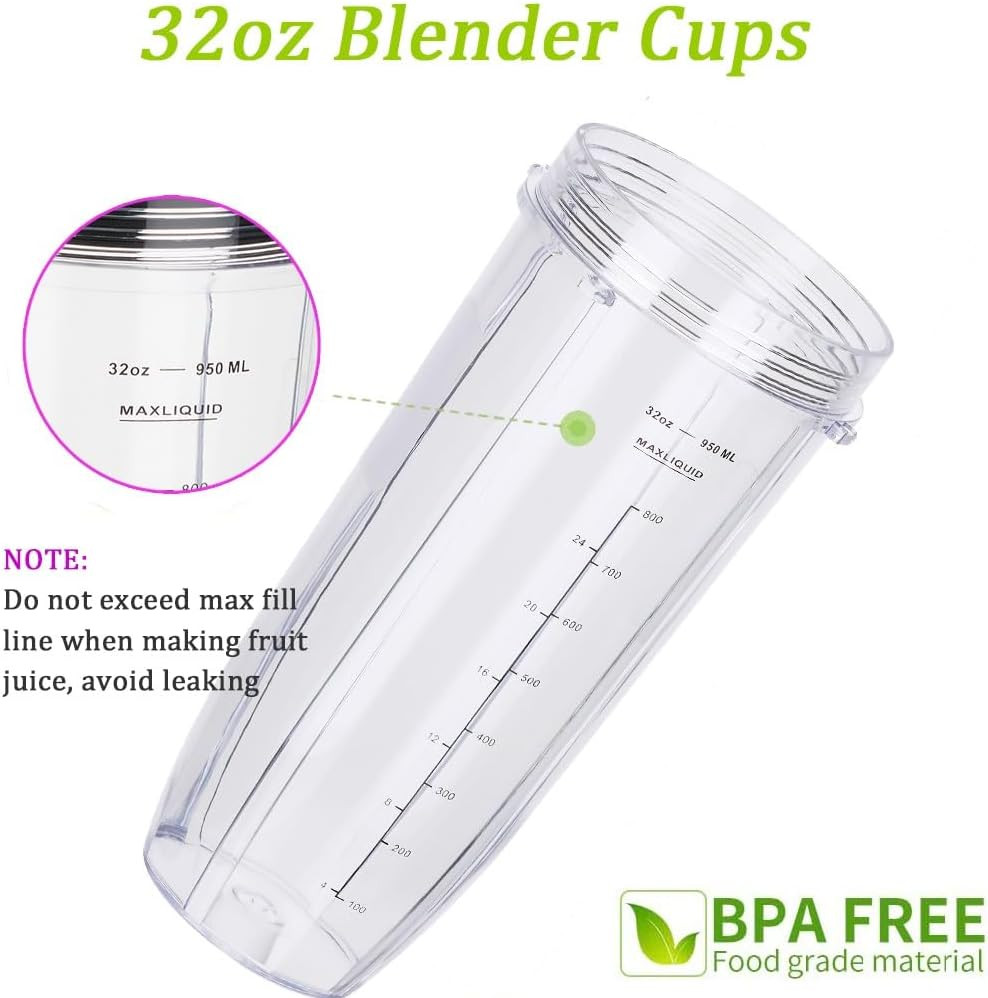 [ New Model] Replacement blender Blade and 32oz Cup Accessories, Only Compatible