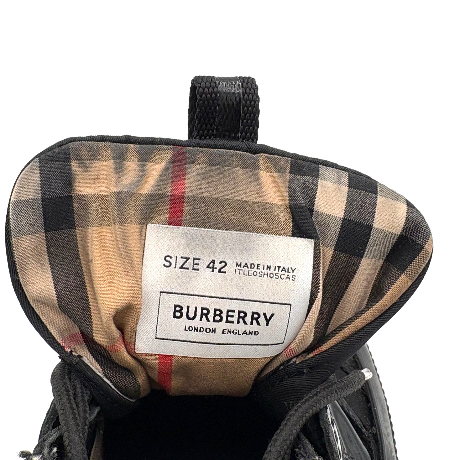 Burberry London England Mens Sneakers Black US 8.5 EU 42 Made In Italy