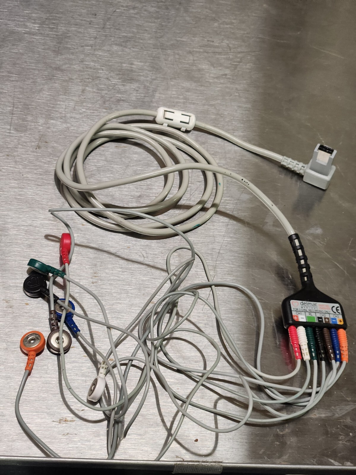 Delmar Medical 3 Channel ECG/EKG 7 Lead Harness w Snap On Lesds PN# 25459-505