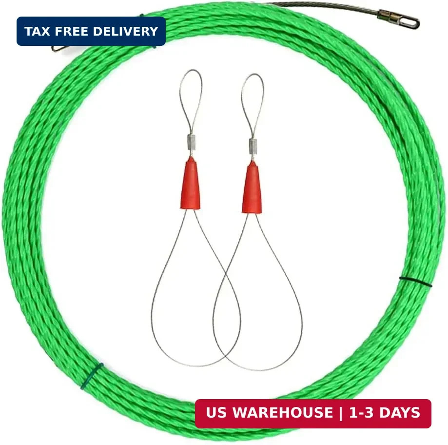 30M Wire Puller Wall Cable Running Fish Tape Push Pull Rod Electrical Fish Tape