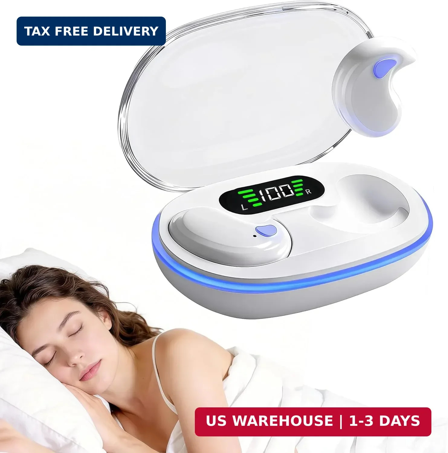 Sleep Earbuds Bluetooth in Ear Light-Weight Headphones, Comfortable Invisible Mi