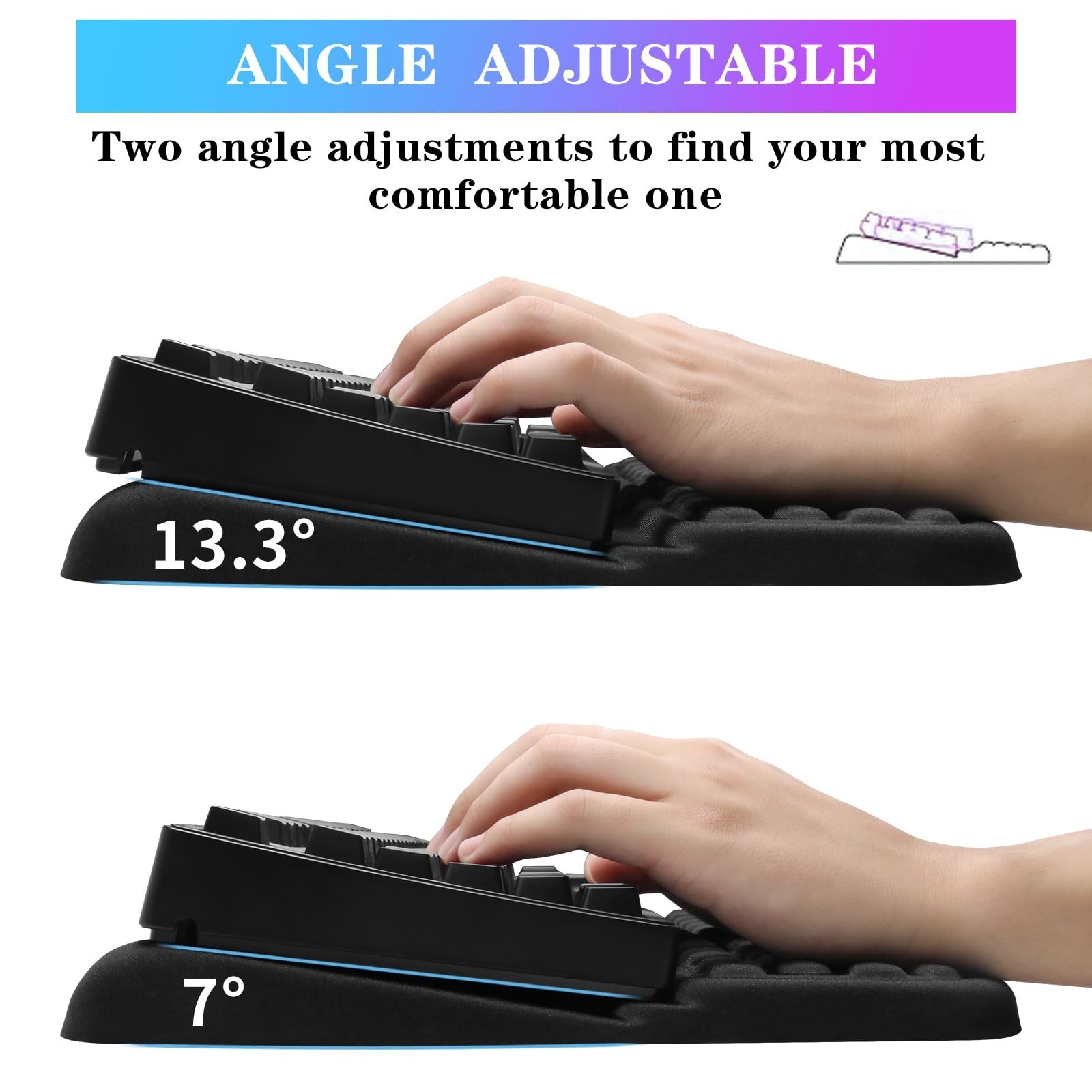 Computer Keyboard Stand Pad with Wrist Rest, Ergonomic Comfy Tilted Keyboard ...