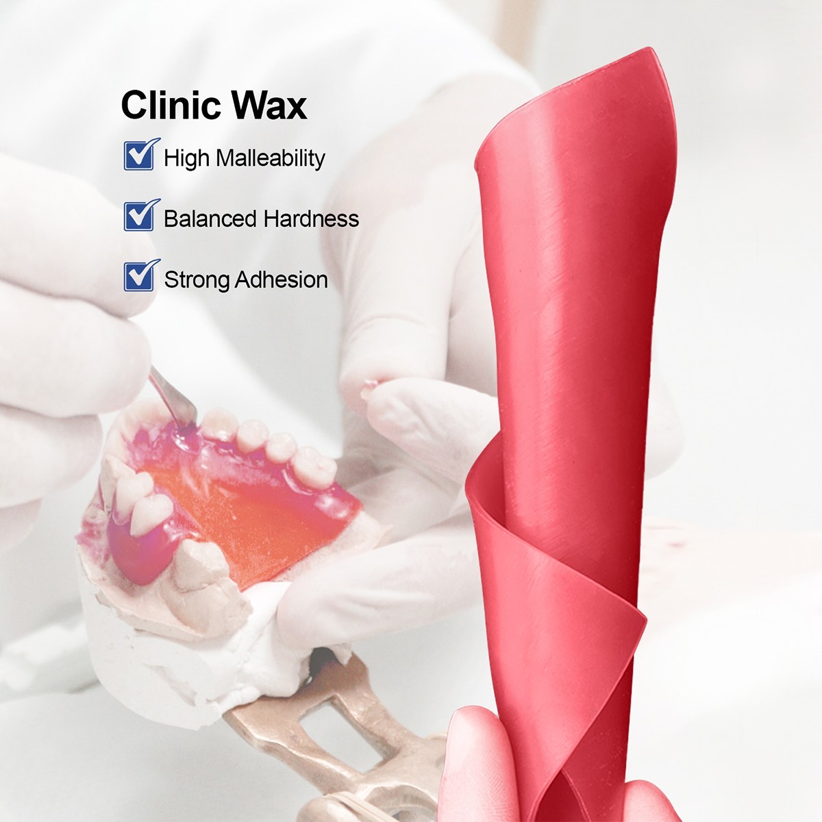 Dental 1.3mm Base Plate Wax 18 Sheets Red Modeling Wax Utility Instruments
