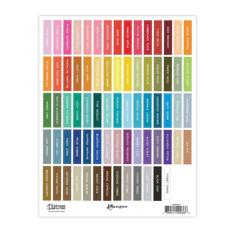 Ranger Distress Ink Pad Label Sheet - White, TDA90366 byTim Holtz