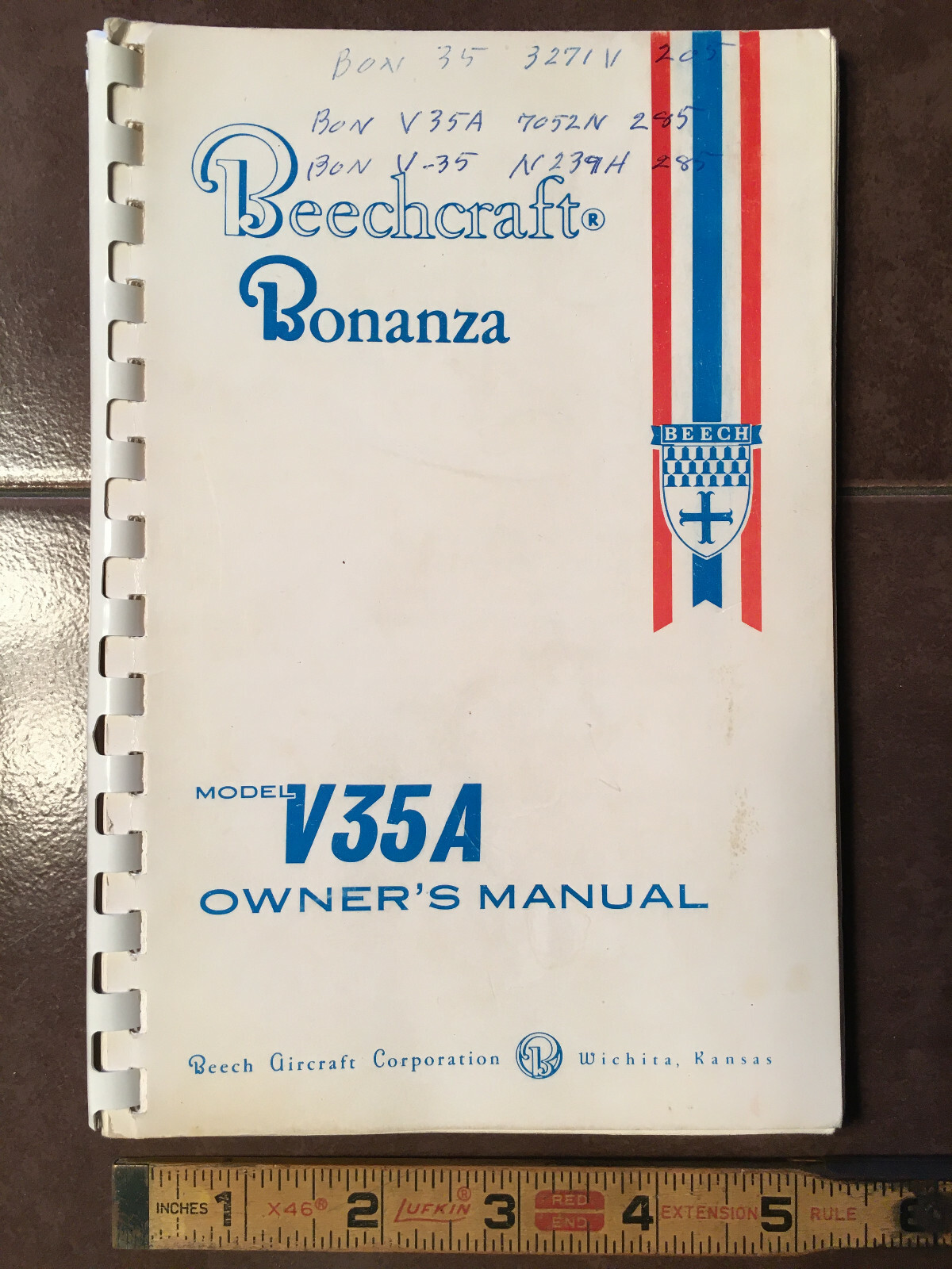 Beechcraft Bonanza V35A Owner's Handbook Manual
