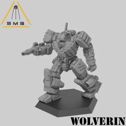 Battletech Compatible WOLVERIN (WVR-6R) Proxy 3d Print By SirMortimerBombito