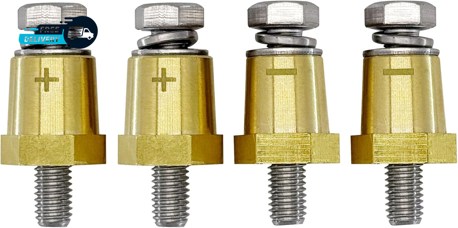M8 Thread Brass Battery Terminal Charging Posts Battery Post Adapter (+/-)