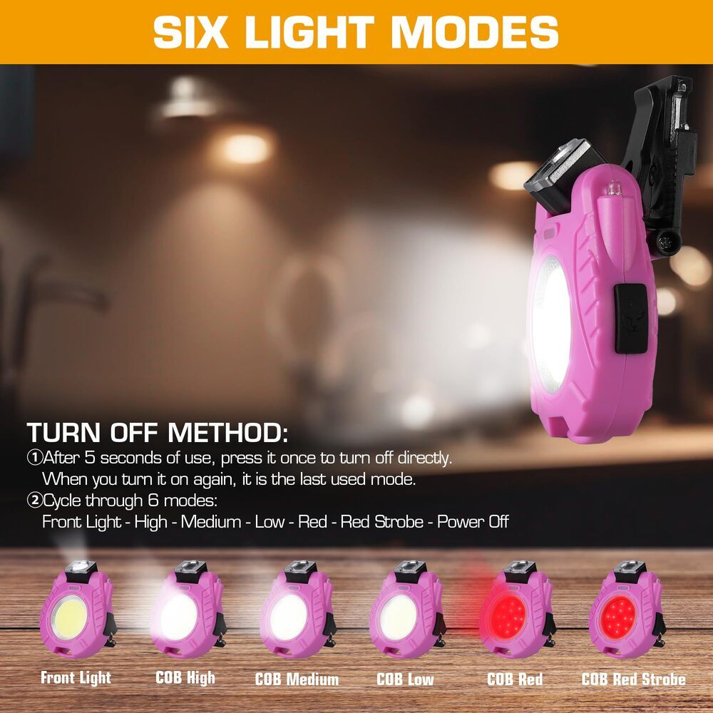 EverBrite 500LM Rechargeable COB Keychain Work Light Multifunctional Flashlights