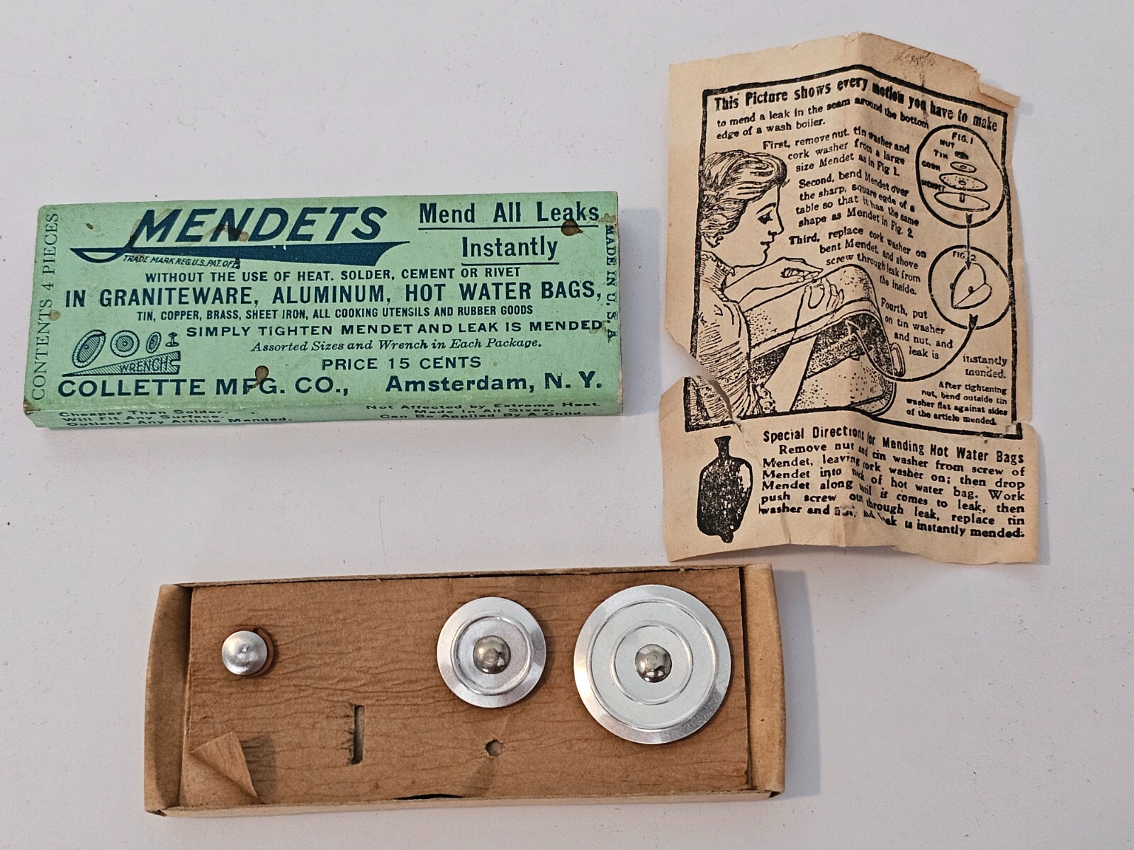 Antique Mendets Solder Retro “Solder Without The Use Of Heat” Collette MFG CO