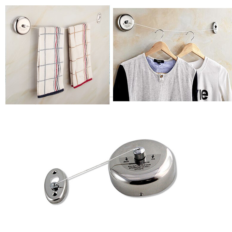 TECHTONGDA Stainless Steel Retractable Indoor Single Clothes Line 9feet /2.8m