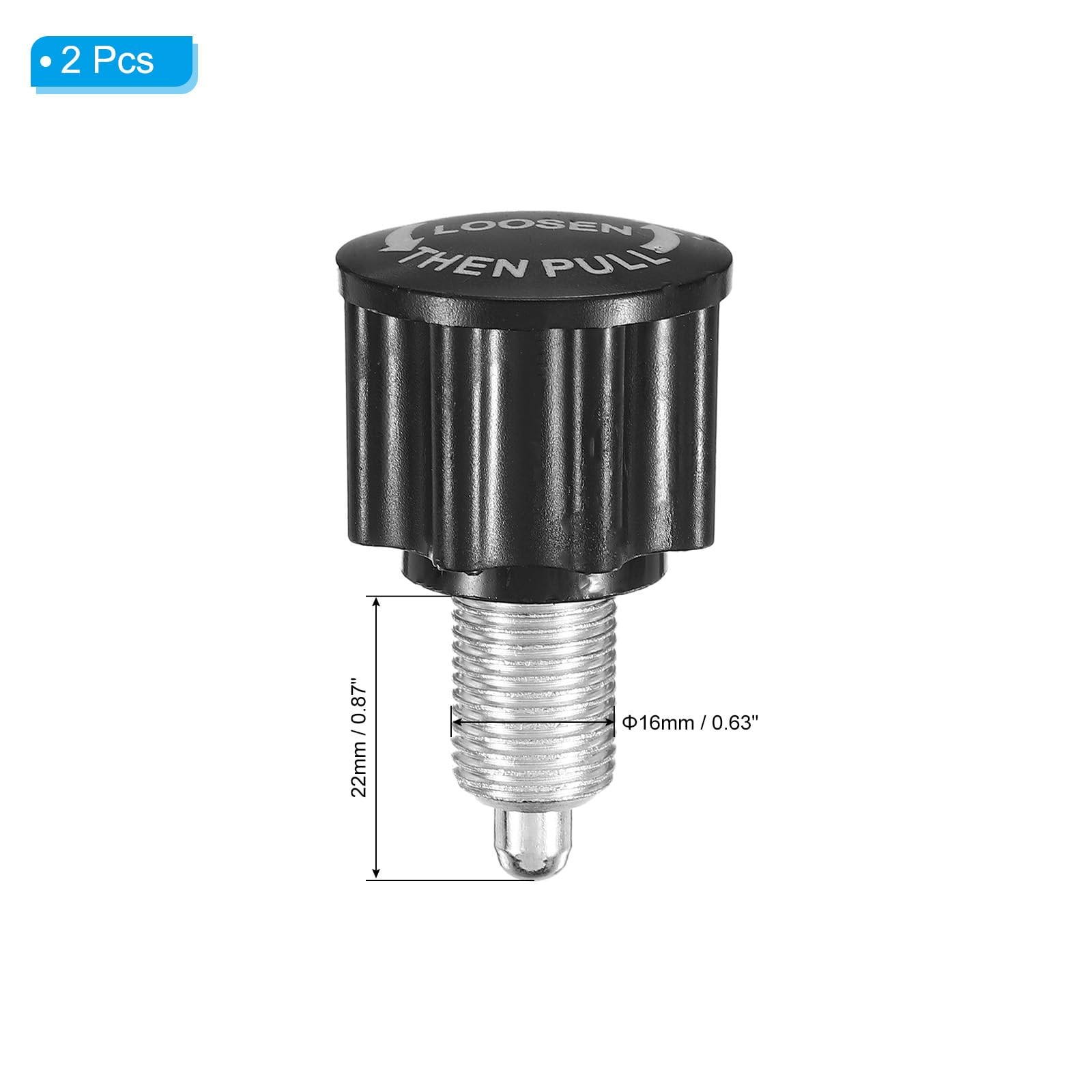 2 Pcs Pull-up Spring Knob M16 Pull Pin Knob 22mm Thread Length Exercise Bike ...