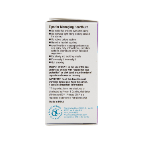 Quality Choice Omeprazole Delayed Release Acid Reducer 20Mg 42 Tabs Each