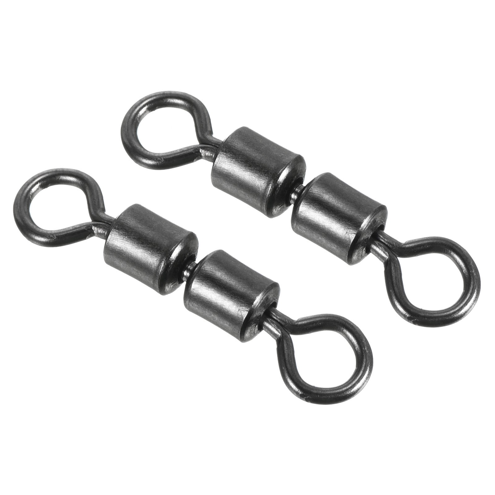 High Speed 2 Roller Swivel, 20Pcs 26lb Copper Barrel Bead Chain Rolling, Black