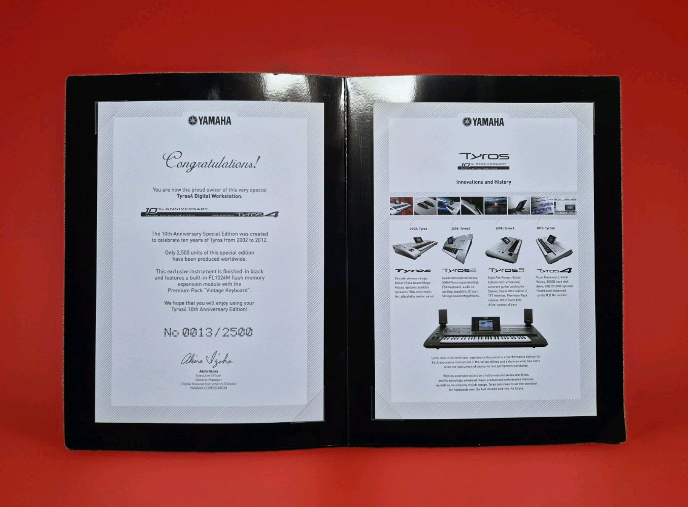 Yamaha Tyros 4 Special Edition - Original Certificate of Authenticity No - 13