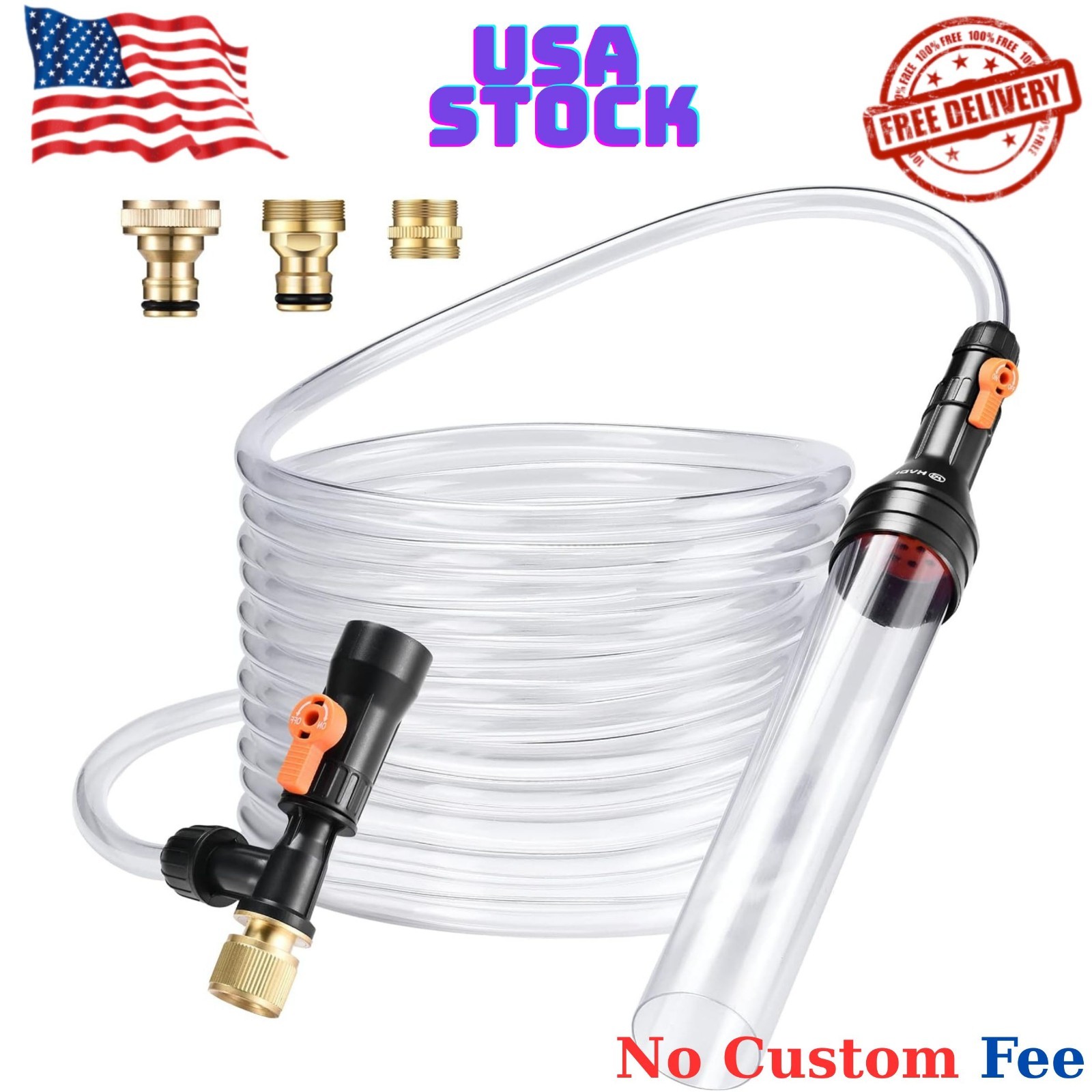 Gravel Vacuum for Aquarium Water Changer Fish Tank Cleaning Tools, 30ft