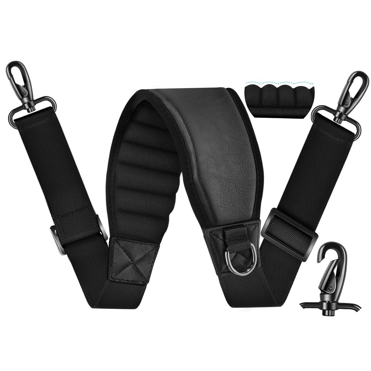 77" Shoulder Strap with Neoprene Thick Padded, Universal Bag Strap with Doubl...