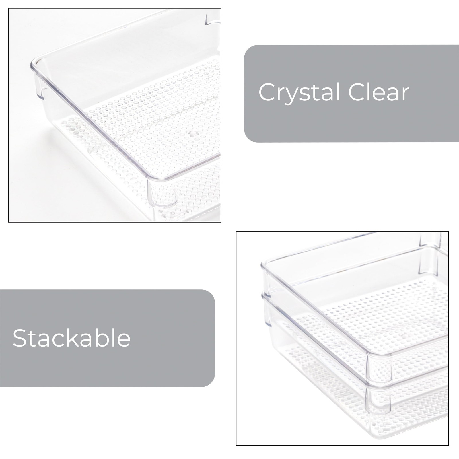 10-Piece Bathroom Storage Set W/ Clear Plastic & Stackable - Durable