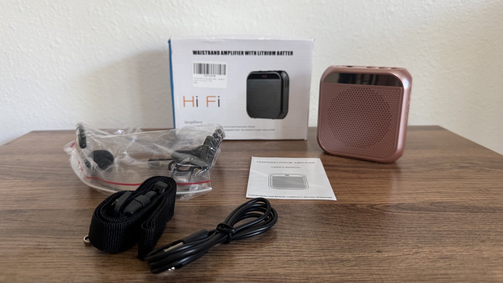 Hi Fi Waistband Amplifier w/ Lithium Battery 8w 3inch Woofer Bass rose gold