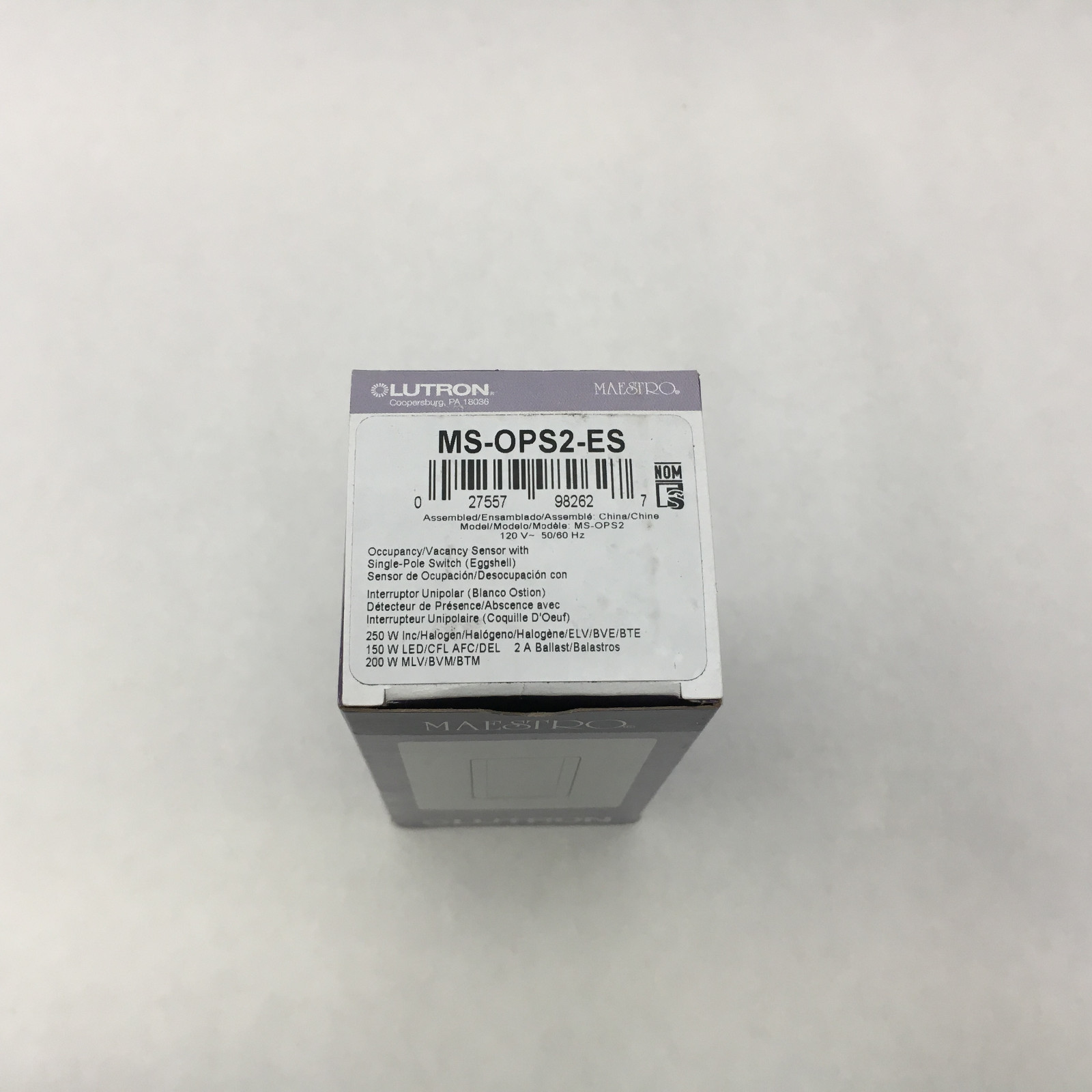 Lutron MS-OPS2-ES NIB Occupancy/Vacancy Sensor W/ Switch Eggshell C6