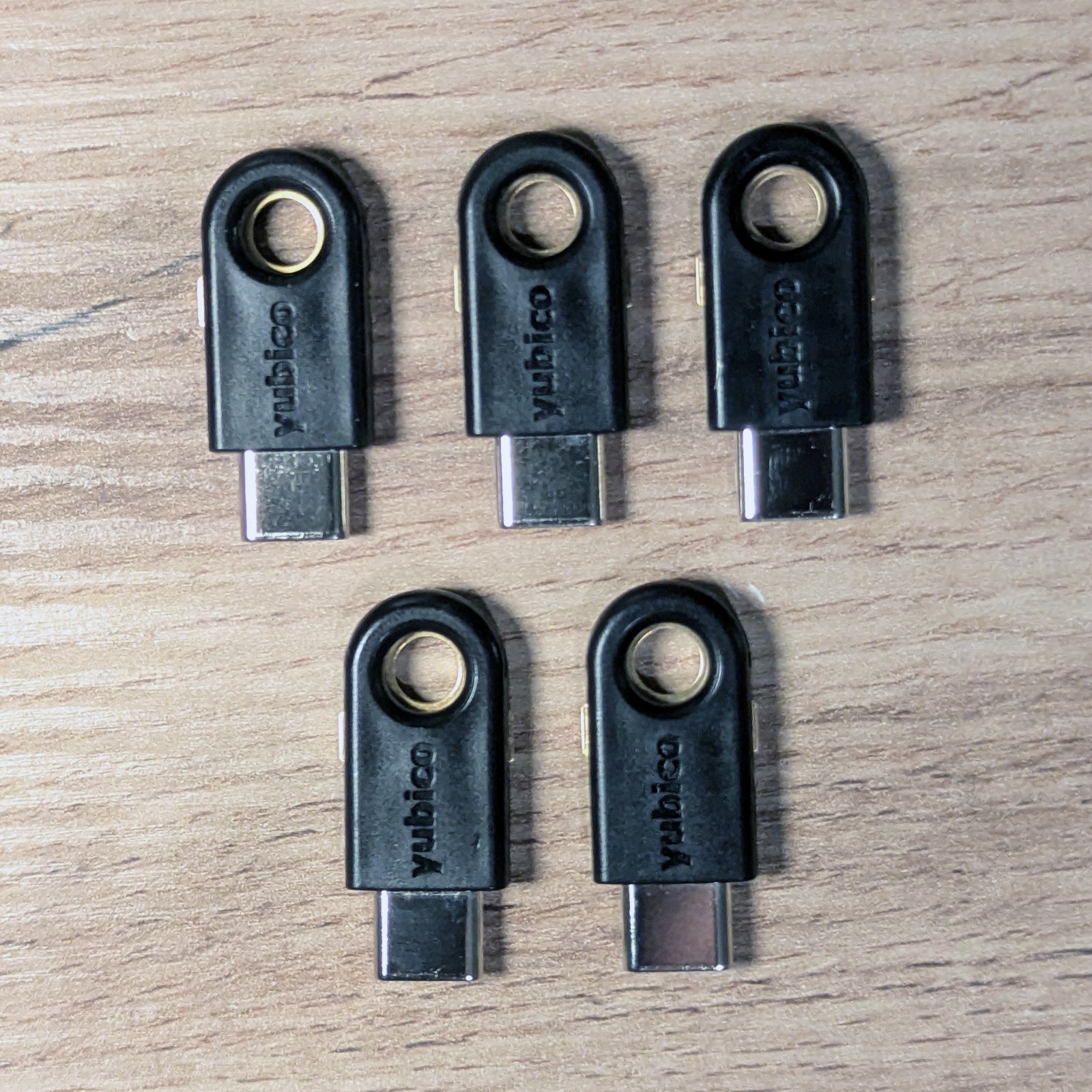 Lot of 5 Yubico YubiKey 5C USB-C Hardware Security Key Type-C 2FA Firmware 5.4.3