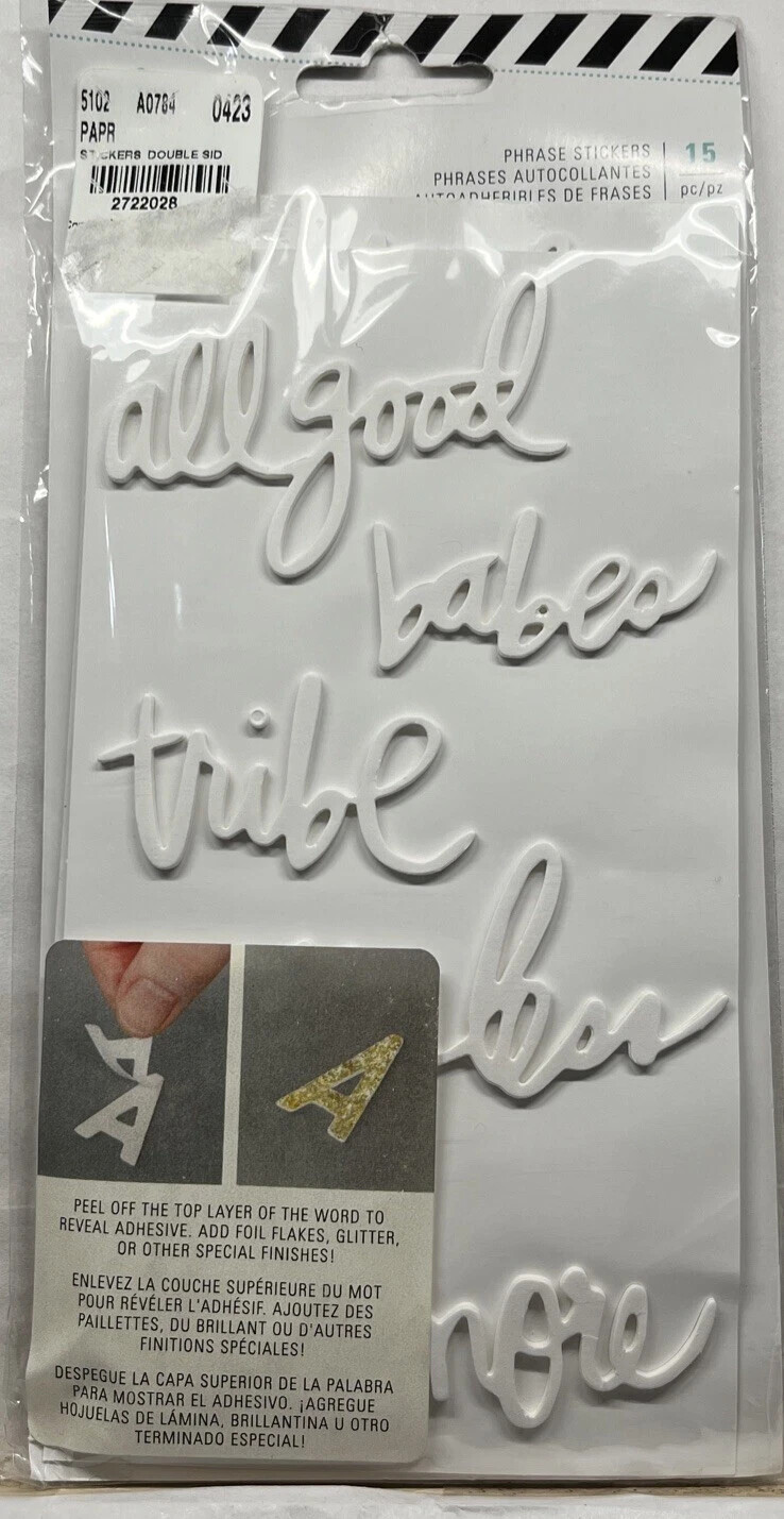 Heidi Swapp Phrase Stickers Peel and Decorate 15 PC NIP