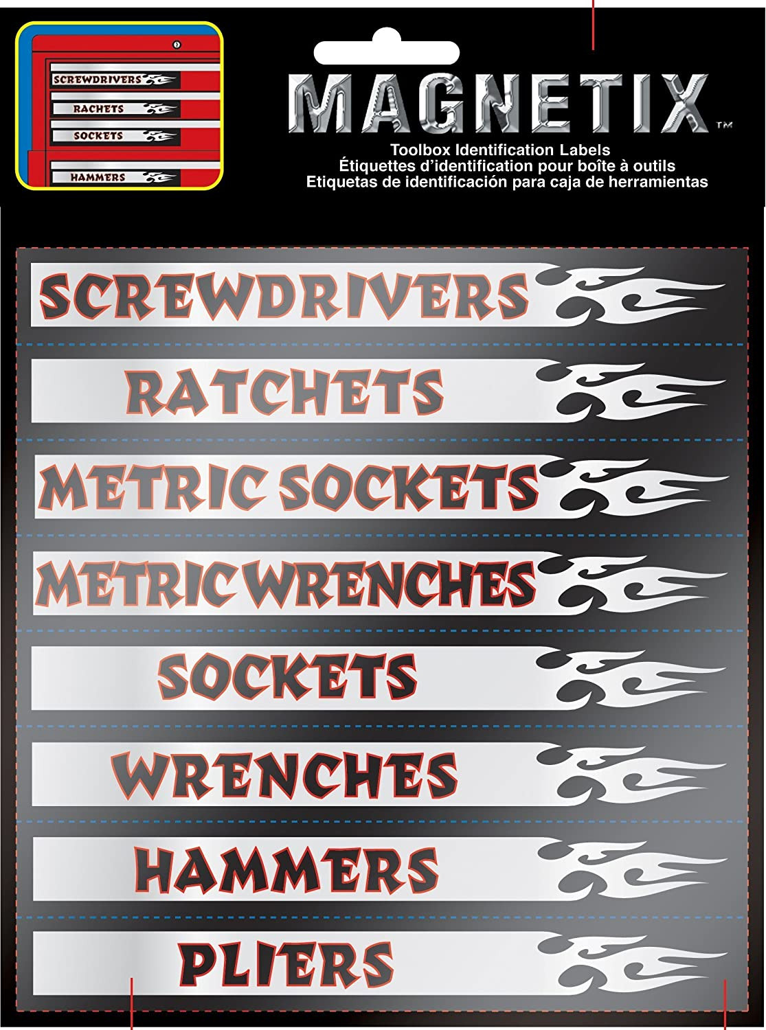 Garage Drawers Magnetic Labels Mechanic Tools Organizer Chest Box Kit Removable